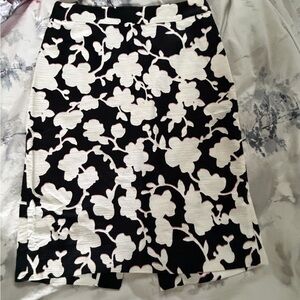 kate spade Black and White Floral Pencil Skirt